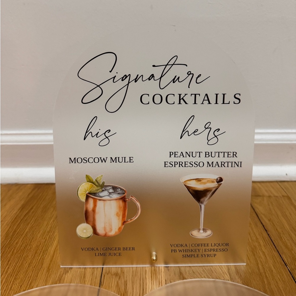 3 Custom Wedding Bar Signs